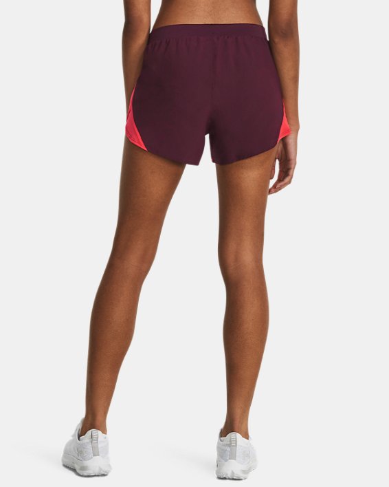 Women's UA Fly-By 2.0 Shorts, Maroon, pdpMainDesktop image number 1